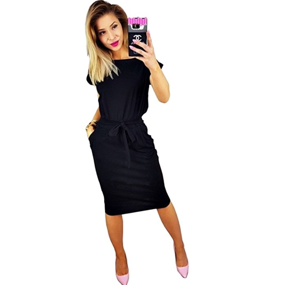 Trina midi dress in black
